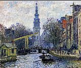 Claude Monet Canvas Paintings - Canal In Amsterdam